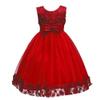 Flower Girl Petal Lace Dress Princess Kids Formal Wedding Bridesmaid Pageant Party Dress Toddler Baby Girls First Communion Birthday Dance Prom Gown Puffy Tulle Ball Dresses Red - Short 3-4 Years view 4