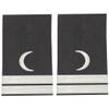 BuyStripes Shoulder Boards Epaulets Silver Crescent Moon Steward Chef Uniform (Black With Silver Moon & Two Silver Bars) view 1