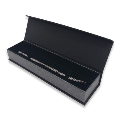 N'icePackaging 1 Qty - Metallic Seal Grey Magnetic Flap Bracelet/Watch Jewelry Box - Textured Gift Box