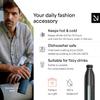 LARS NYSM Stainless Steel Insulated Water Bottle 12oz 17oz 25oz 34oz 51oz | Insulated Thermo Flask for Hot and Cold Beverages | Leakproof Drinking Bottle (Carbon Black, 25.4oz) view 2