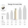 LARS NYSM Stainless Steel Insulated Water Bottle 12oz 17oz 25oz 34oz 51oz | Insulated Thermo Flask for Hot and Cold Beverages | Leakproof Drinking Bottle (Carbon Black, 25.4oz) view 4