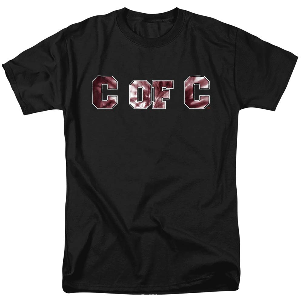 College of Charleston Official Tie-Dye Unisex Adult T-Shirt, Black, 5X-Large
