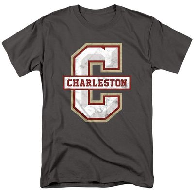 College of Charleston Official Distressed Primary Unisex Adult T-Shirt, Charcoal, 5X-Large