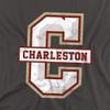 College of Charleston Official Distressed Primary Unisex Adult T-Shirt, Charcoal, 5X-Large view 2
