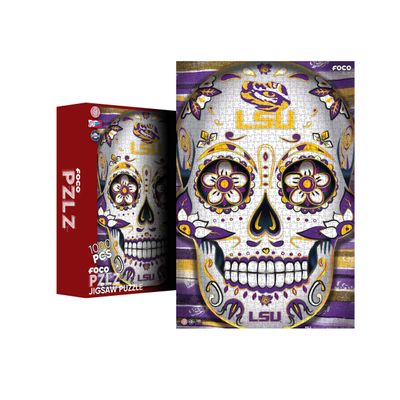 FOCO LSU Tigers NCAA Sugar Skull 1000 Piece Jigsaw PZLZ