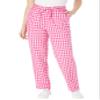 Woman Within Plus Size Seersucker Pull-On Elastic-Waist Pants - 34 W, Raspberry Sorbet Gingham view 1