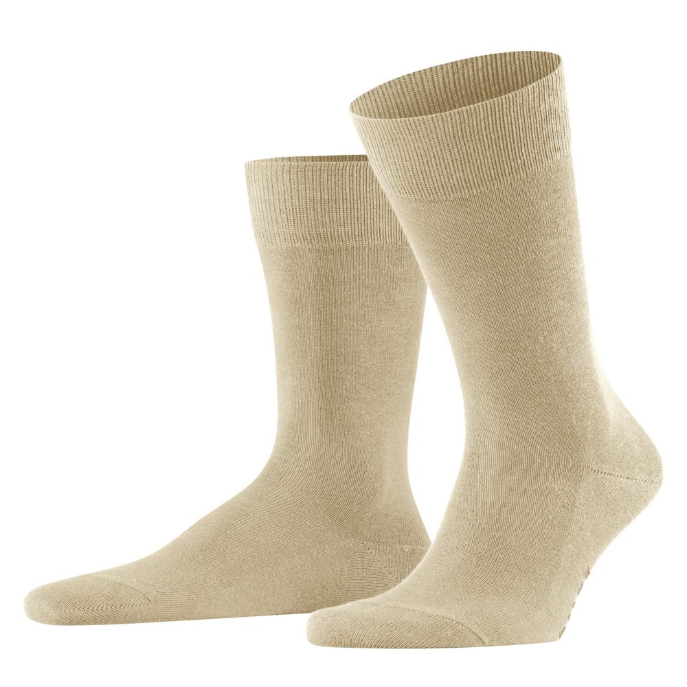 FALKE Men's Family Socks, Breathable, Durable, Sustainable Cotton, Lightweight, Colorful Stockings, Skin-Friendly, Beige (Sand 4320) - Sustainable, 6.5-9, 1 Pair