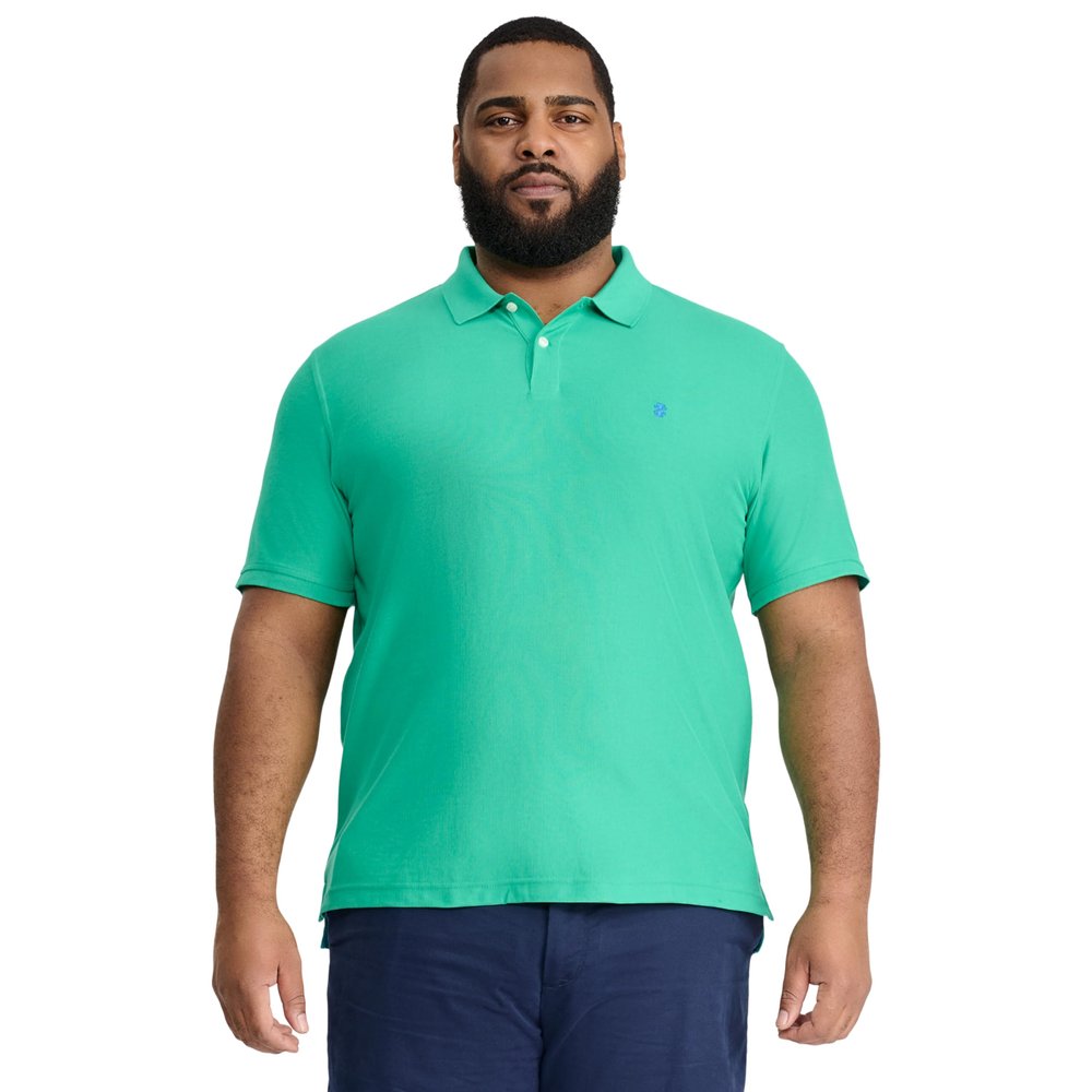 IZOD Mens Big-and-Tall Advantage Performance Short-Sleeve Solid Polo Shirt, Simply Green, Large
