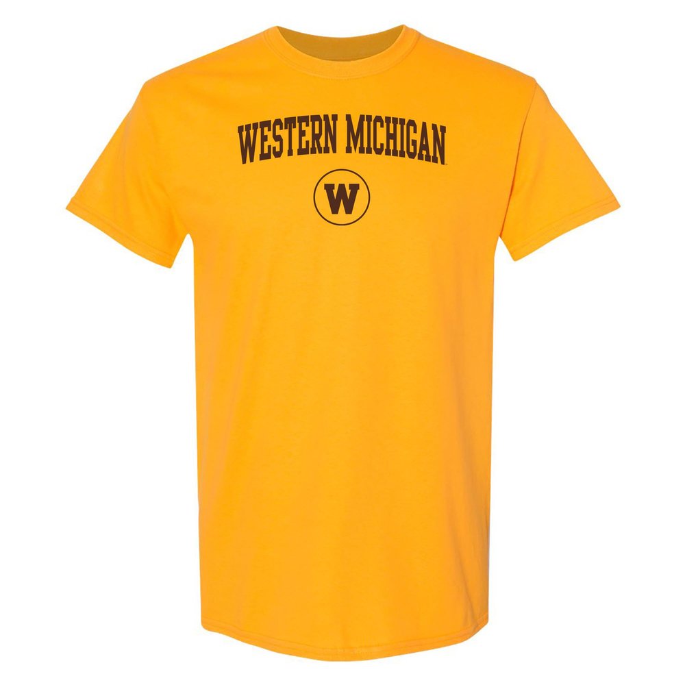 UGP Campus Apparel AS03 - Western Michigan Broncos Arch Logo T-Shirt - X-Large - Gold
