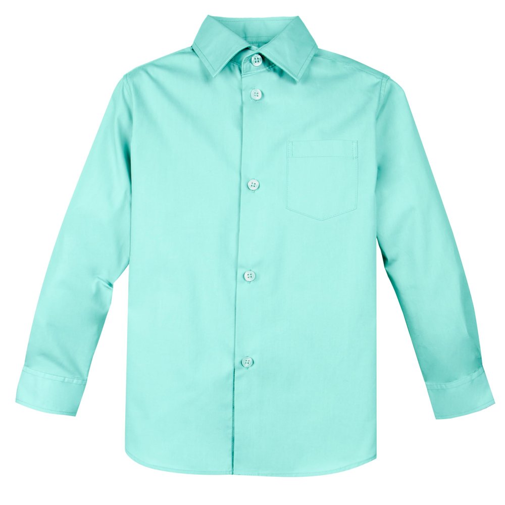 Spring Notion Big Boys' Long Sleeve Dress Shirt 5 Mint