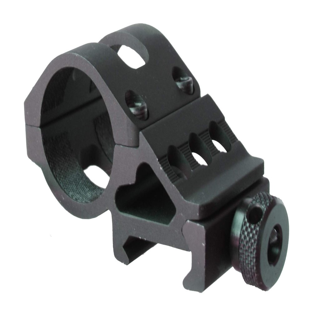 1" Tube Offset Ring Mount, 30 MM Width for Flashlight/Dot Sight to on Picatinny Rail, Black