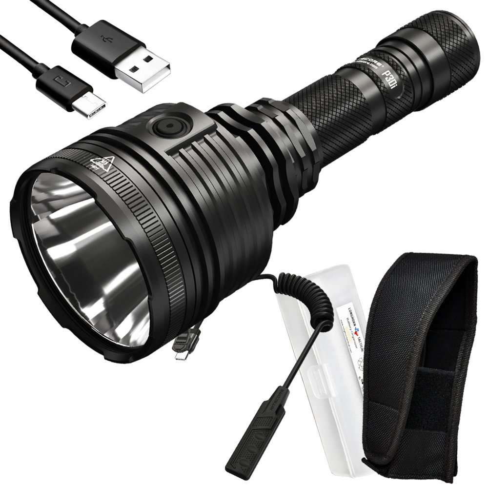Nitecore P30i 2000 Lumen 1093 Yard Ultra Long Throw USB-C Rechargeable Flashlight with LumenTac Organizer