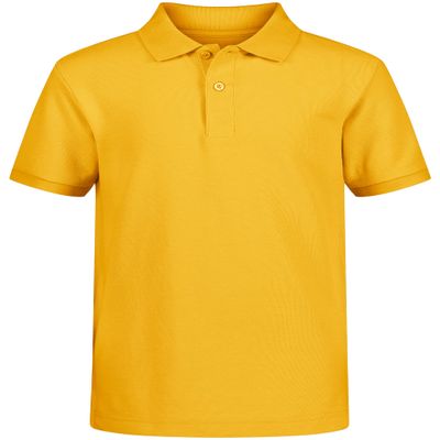 Nautica Big Boys' School Uniform Short Sleeve Pique Polo, Gold, 14-16 Husky