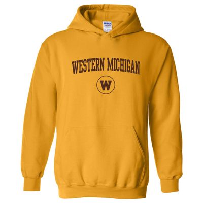 AH03 - Western Michigan Broncos Arch Logo Hoodie - 3X-Large - Gold