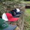 Droppin Drake Mallard Duck and Gun X Logo Mesh Back Trucker Hat-White view 2