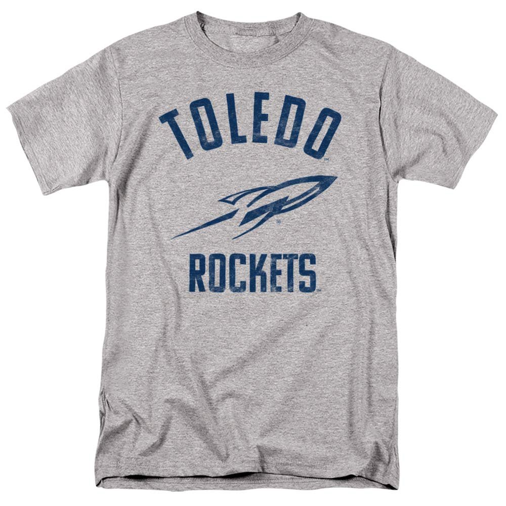 University of Toledo Official One Color Rockets Logo Unisex Adult T-Shirt, Athletic Heather, 5X-Large