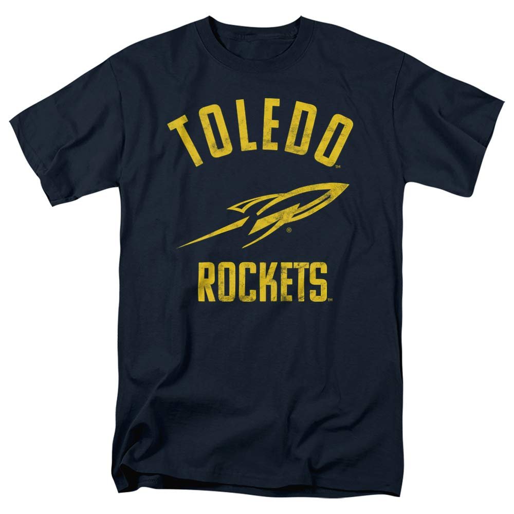 University of Toledo Official One Color Rockets Logo Unisex Adult T-Shirt, Navy, 4X-Large