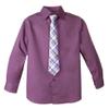 Spring Notion Big Boys' Cotton Blend Dress Shirt and Tie Set 12M Dusty Purple-81 view 1