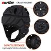 Surlim Soft Helmet for Flag Football Scrum Cap Soft Shell Helmet Rugby Headgear for Youth Adults (Black, Medium) view 2