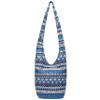 Women Shoulder Handbags Fashion canvas Hippie Crossbody Bags Bohemian Animal Prints Hobo Bags (Blue-white) view 1