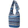 Women Shoulder Handbags Fashion canvas Hippie Crossbody Bags Bohemian Animal Prints Hobo Bags (Blue-white) view 2