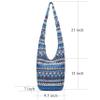 Women Shoulder Handbags Fashion canvas Hippie Crossbody Bags Bohemian Animal Prints Hobo Bags (Blue-white) view 3