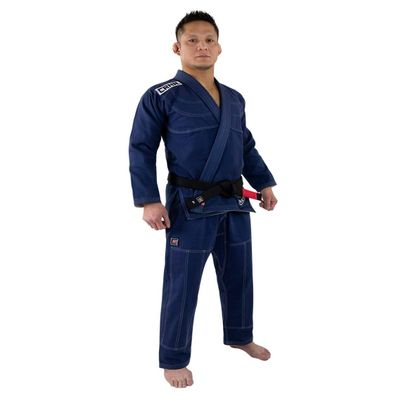 Combat Corner v6 Ultra Light Preshrunk IBJJF Approved Brazilian BJJ Jiu Jitsu Gi for Men and Women | Adult & Youth Sizes - Free BJJ Gi White Belt (Navy Blue, A-0)