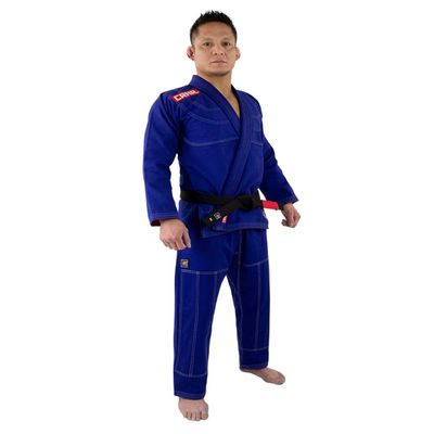 Combat Corner v6 Ultra Light Preshrunk IBJJF Approved Brazilian BJJ Jiu Jitsu Gi for Men and Women | Adult & Youth Sizes - Free BJJ Gi White Belt (Royal Blue, A-3)