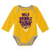 Outerstuff Los Angeles Lakers NBA Newborn Trophy 2-PC Creeper Set, Gold/Grey 0-3M view 1