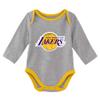 Outerstuff Los Angeles Lakers NBA Newborn Trophy 2-PC Creeper Set, Gold/Grey 0-3M view 2