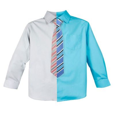 Spring Notion Big Boys' Customizable Cotton Blend Dress Shirt and Tie Set 7