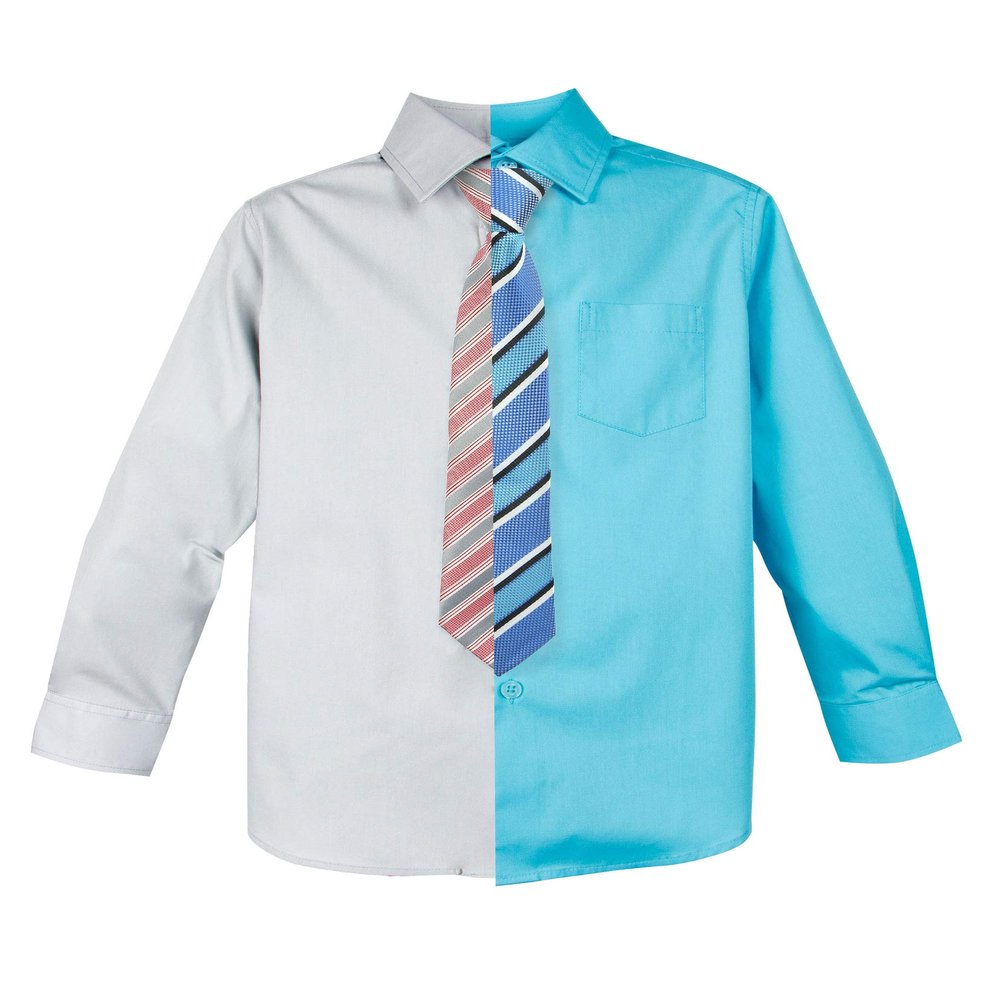Spring Notion Big Boys' Customizable Cotton Blend Dress Shirt and Tie Set 7