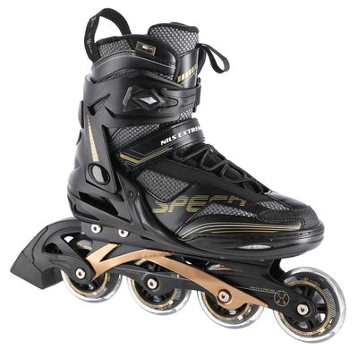 Nils Extreme Men's Women's Inline Roller Skates | 82A Wheels | ABEC9 Chrome Ball Bearings | Unisex Fitness Skates for Adults | Black (44)