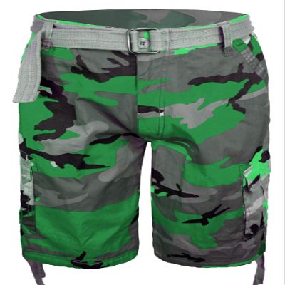 Guytalk Men's Camo Cargo Military Short Green 30