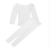 YONGHS Kids Girls Boys Athletic Base Layer Underwear Set Long John Undergarment Long Sleeve Compression Shirt with Pantyhose White 10 view 4