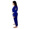 Combat Corner Women BJJ GI v6 Ultra Light Preshrunk IBJJF Approved Brazilian Jiu Jitsu for Women | Adult & Youth Sizes - Free BJJ Gi White Belt (Royal Blue, F-3) view 4