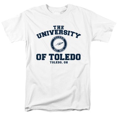University of Toledo Official Circle Logo Unisex Adult T-Shirt, White, 4X-Large