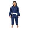 Combat Corner Women BJJ GI v6 Ultra Light Preshrunk IBJJF Approved Brazilian Jiu Jitsu for Women | Adult & Youth Sizes - Free BJJ Gi White Belt (Navy Blue, F-1) view 3