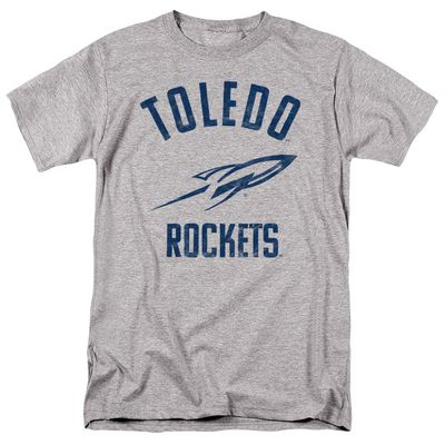University of Toledo Official One Color Rockets Logo Unisex Adult T-Shirt, Athletic Heather, 4X-Large