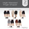 MeMoi 2 Pair High-Waist Shapewear Shorts, Smooth Thigh Shaper Shorts, Comfortable Womens Shapewear - Sizes S-4X, Gray Heather-Black, L view 2