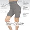 MeMoi 2 Pair High-Waist Shapewear Shorts, Smooth Thigh Shaper Shorts, Comfortable Womens Shapewear - Sizes S-4X, Gray Heather-Black, L view 3