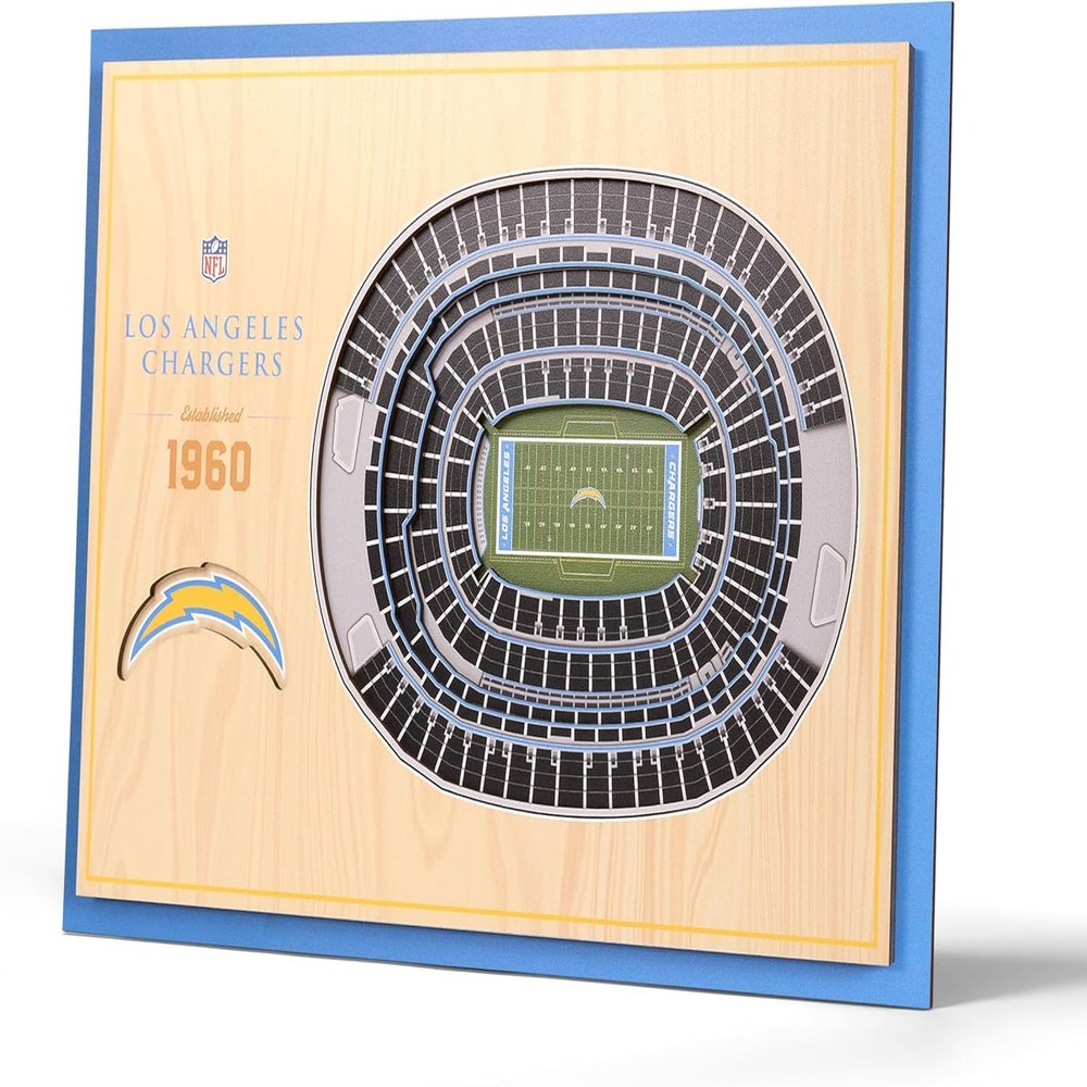 YouTheFan NFL Los Angeles Chargers 5-Layer StadiumView Wall Art
