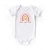 Little Spunkies Big Sister Rainbow Cute Baby Girl Short Sleeve Bodysuit view 1