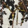 Showman Medium Oil Leather Browband Headstall & Breast Collar Set w/Beaded Sunflower Design view 2