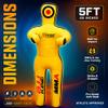 Unfilled Grappling Dummy  Adult Life Size Wrestling & BJJ Training Dummy, MMA Jiu Jitsu Judo Takedown & Throwing Practice, Heavy-Duty Triple-Stitched Canvas Submission Dummy (Yellow, 5ft / 60") view 4