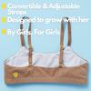 Yellowberry Pipit Training Bra for Girls, Tweens & Teens First Bra with Convertible Adjustable Straps, Wireless & Tagless (Plus 1, Mocha) view 3