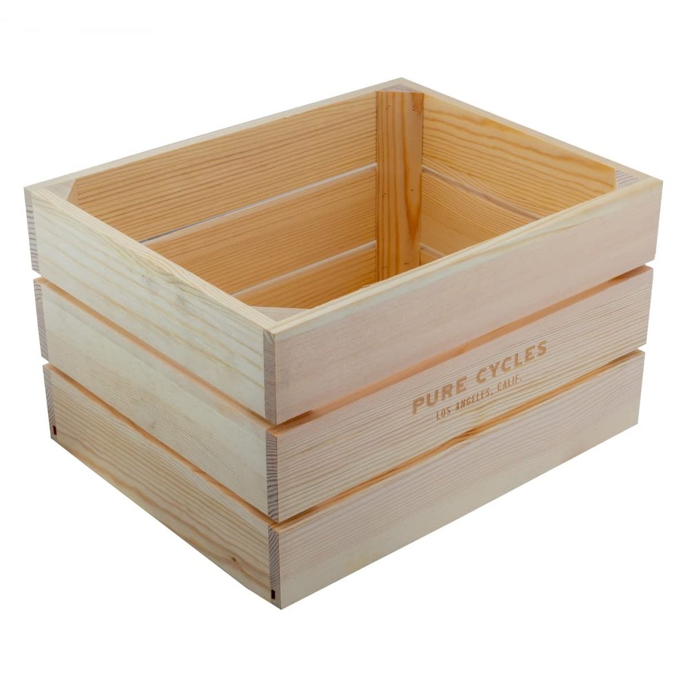 Pure Cycles Bicycles Wood Bike Crate, Natural Pine
