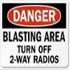 The Sign Studio - 12 x 18 Aluminum (.040) Sign  OSHA Danger Sign: Blasting Area Turn Off 2-Way Radios view 1