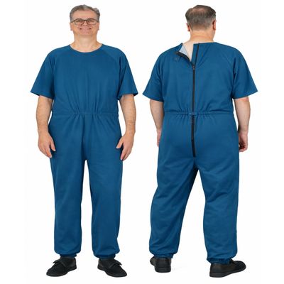 Ovidis Dementia Clothes Alzheimer Anti-Strip Jumpsuit Men Dementia Products for Elderly with Back Zipper and Incontinence Protection Alzheimers Products for Elderly Bobby