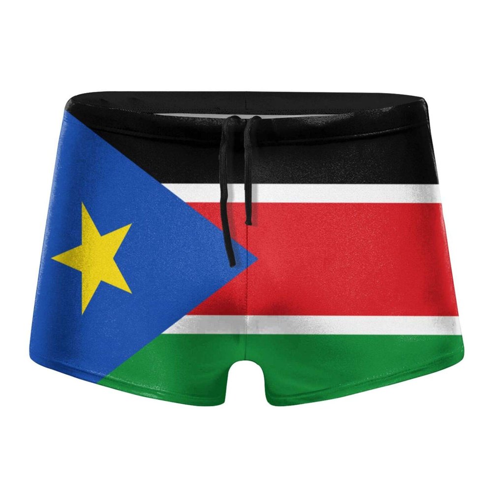 Alpsport Men'S South Sudan Flag Swimwear Boxer Briefs Swim Trunk Triangle Thong Bikini Swimsuit